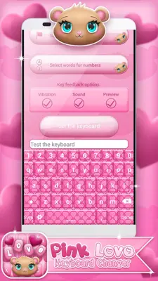 Pink Love Keyboard Changer android App screenshot 0