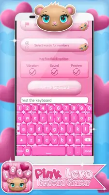 Pink Love Keyboard Changer android App screenshot 1