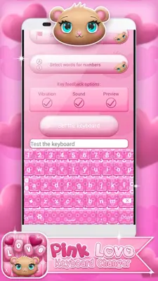 Pink Love Keyboard Changer android App screenshot 3